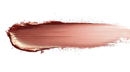 Rose gold paint stroke isolated on transparent background