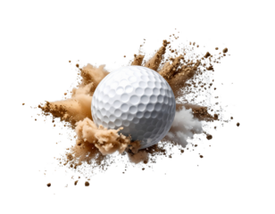 3D rendering of a white golf ball isolated on white background