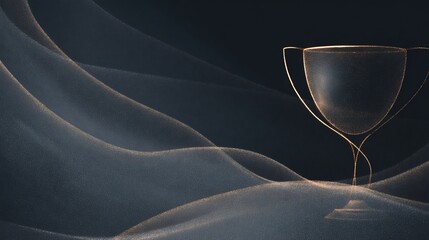 Luxury congratulations card abstract trophy outline metallic texture dark gradient background minimalist prestige look no people