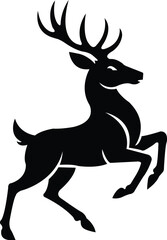 Creative Deer Silhouette Vector | Abstract Animal Icon | Unique Stag Illustration