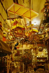 A variety of old goods in a retro American toy prop store