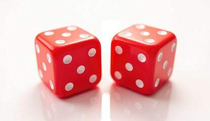 two red dice isolated on transparent background Remove png, Clipping Path, pen tool 