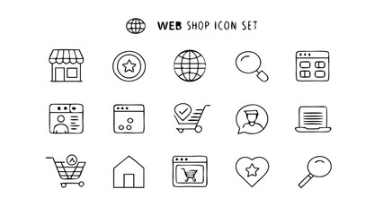 vector illustration of a set of web shop icons