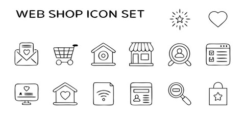 set of web shop icons for web design