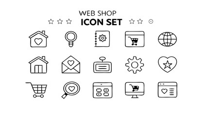 Web shop icon set vector illustration 
