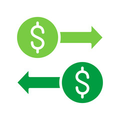 Transaction Icon Vector Illustration Green Version