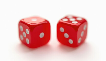 two red dice isolated on transparent background Remove png, Clipping Path, pen tool 