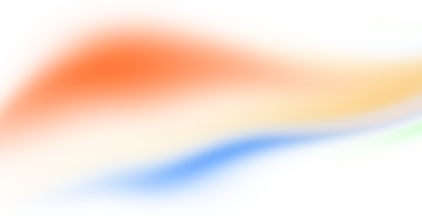 Modern fluid orange blue gradient shape with pastel wave and glowing light, abstract minimal transparent background