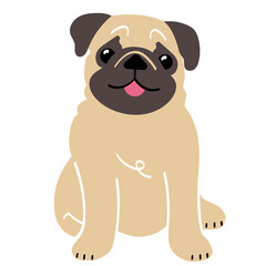 パグ3（おすわり）