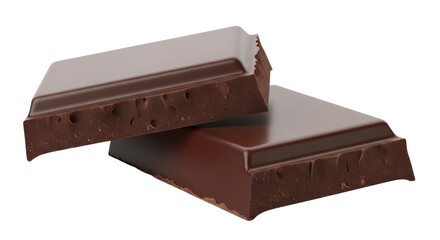 Isolated Dark Chocolate Pieces