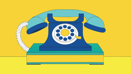 vintage-rotary-phone-vector--side-view--flat-color