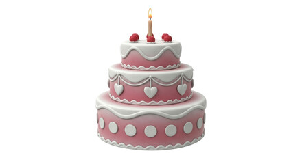 Isolated Tiered Cake