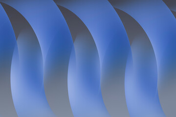 Abstract 3d rendering with smooth blue gradient curves and spiral lines