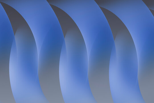 Abstract 3d rendering with smooth blue gradient curves and spiral lines