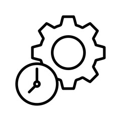 Time Management Icon Vector Illustration Line Version