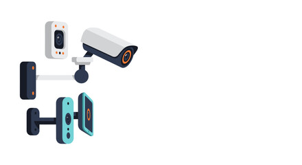 Modern surveillance cameras: diverse styles and designs