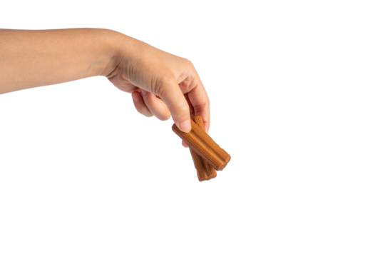 Chocolate bar in hand on transparent background - Powered by Adobe