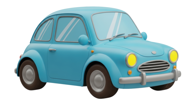 Isolated Cartoon Blue Car