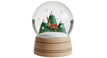 Isolated Christmas Snow Globe: Holiday Decoration