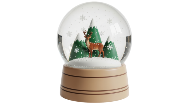 Isolated Christmas Snow Globe: Holiday Decoration