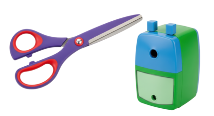Isolated Scissors with Sharpener