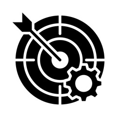 Goal Setting Icon Vector Illustration Glyph Version