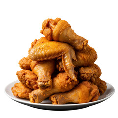 Crispy Fried Chicken Drumsticks and Wings on a Plate – Golden, Crunchy, and Juicy Homemade Fried Chicken Food Photography.