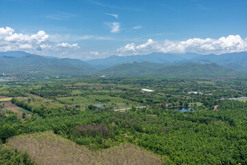 Helicopter flight chiang mai, aerial view