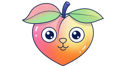 Isolated Cartoon Peach Character