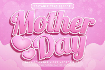 mother day 3d text effect and editable text effect	