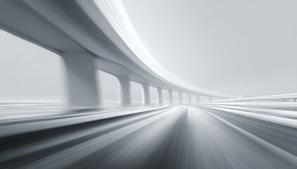 Obraz premium Abstract grayscale highway overpass. Motion blur effect