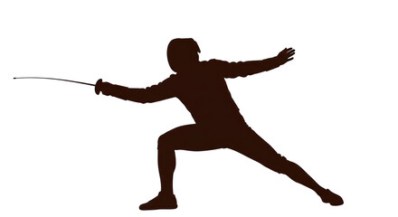 Isolated Silhouette Fencer
