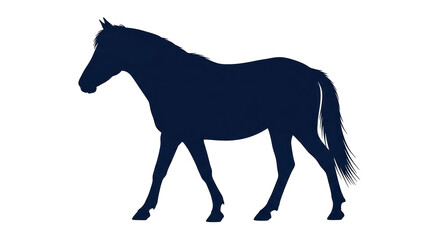 Isolated Silhouette of a Walking Horse