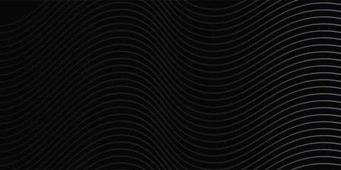 Black abstract background design. Modern wavy line. Simple art