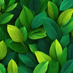 Lush, vibrant green and yellow leaves in a dense, textured pattern © 8Murana