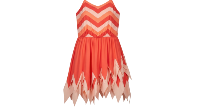 Isolated Orange Chevron Dress
