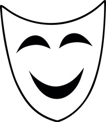 Theatre mask vector icon illustration