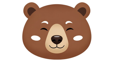 Isolated Smiling Bear Face