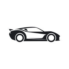 Stylish Sports Car Silhouette Vector Illustration