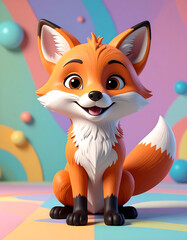 Cartoon fox character digital art