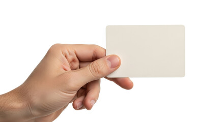 Obraz premium Isolated Hand Holding Blank Card