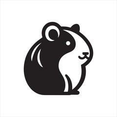 Obraz premium Stylized Guinea Pig Icon with Yin Yang Coloration and Rounded Features.