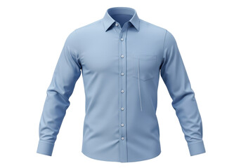 Isolated Light Blue Dress Shirt, Menswear Fashion Apparel Item for Clothing Store Marketing