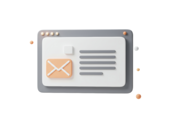 Isolated e-mail message window concept for contact, newsletter, or communication use