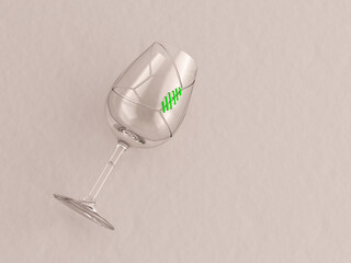 Broken glass jigsaw sewn together symbolizing connectivity and solution