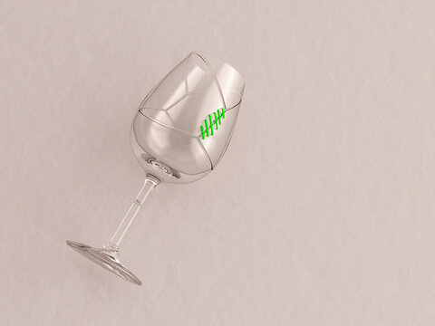 Broken glass jigsaw sewn together symbolizing connectivity and solution