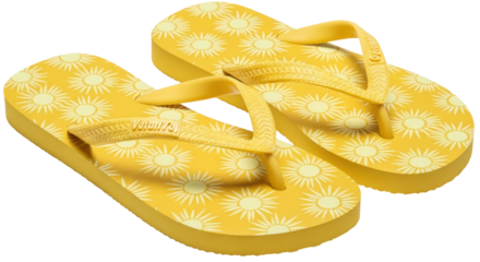 Isolated Yellow Flip Flops