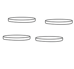 Cute cartoon hand drawn vector coins outline.