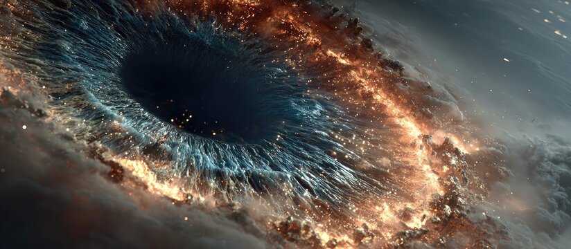 Cosmic eye ablaze with fiery nebula