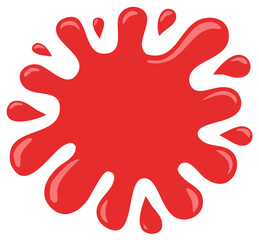 Obraz premium Vibrant red paint splash with droplet details and glossy texture